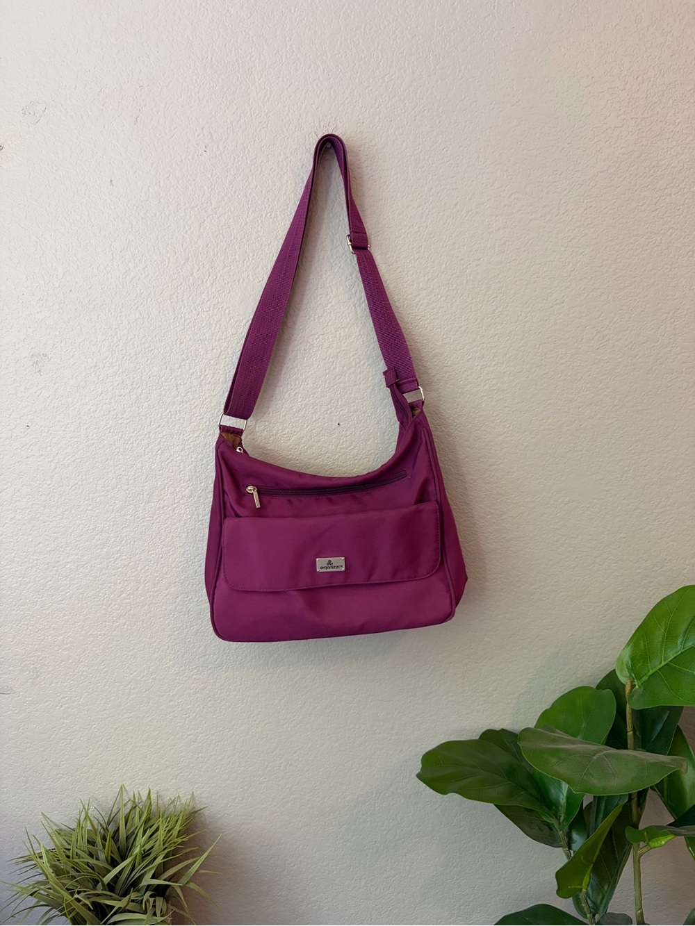 Organizzi Everyday Magenta Shoulder Bag with Adjustable Strap